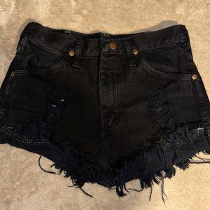 Womens black wrangler denim shorts